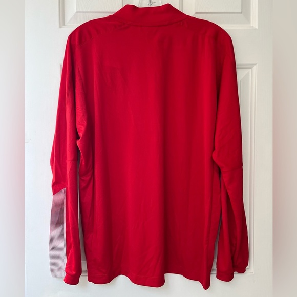 NWT Adidas Men’s Sideline 1/4-Zip Knit Pullover M Red / White - Picture 9 of 16